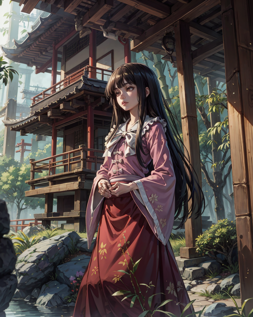 00617-1109750529-_lora_kaguyaH_1_, 1girl, solo, masterpiece, best quality, (houraisan kaguya), black hair, hime cut, bangs, blunt bangs, sidelock.png